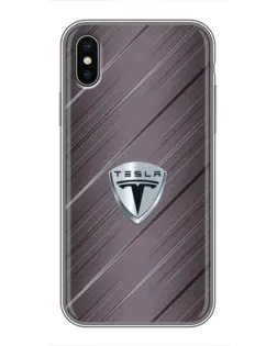 Чохол для iPhone Xs Max з картинкою «Металева текстура Tesla»