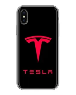 Чохол для iPhone Xs Max з картинкою «Tesla Red Logo»