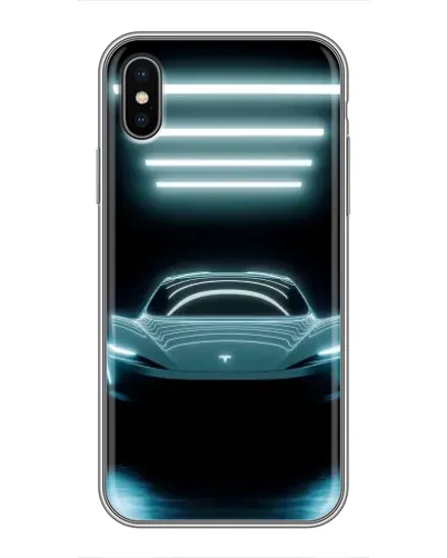 Чохол для iPhone Xs Max з картинкою «Tesla в неоні» Чохол для iPhone Xs Max з картинкою «Tesla в неоні»
