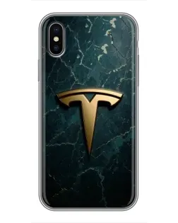 Чохол для iPhone Xs Max з картинкою «Мармурова Tesla Gold»