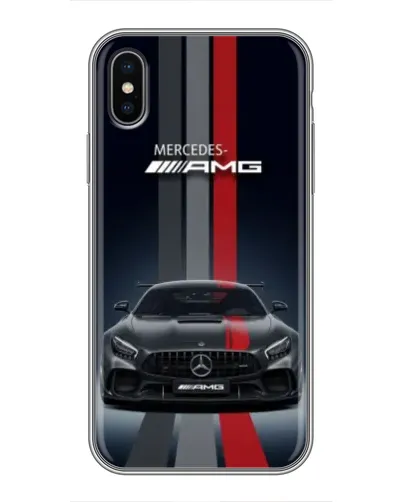 Чохол для iPhone Xs Max з картинкою «Mercedes — білий карбон»
