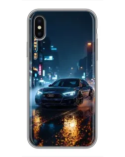 Чохол для iPhone Xs Max з картинкою «Нічне місто та Audi»