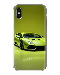 Чохол для iPhone Xs Max з картинкою «Салатовий Lamborghini Huracan»