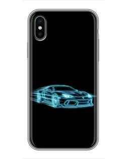 Чохол для iPhone Xs Max з картинкою «Неоновий контур Lamborghini»