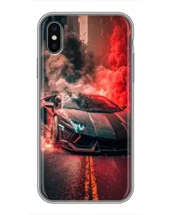 Чохол для iPhone Xs Max з картинкою «Lamborghini червоний дим»