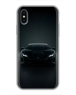 Чохол для iPhone Xs Max з картинкою «Чорний Lamborghini Aventador»