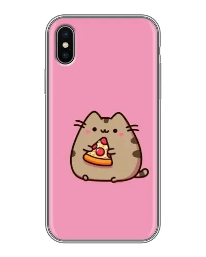 Чехол для iPhone Xs Max с картинкой «Пушин с пиццей»