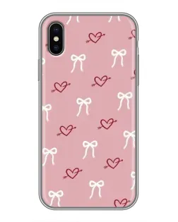 Чохол для iPhone Xs Max з картинкою «Серця та банти»