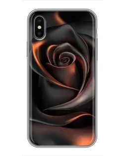 Чохол для iPhone Xs Max з картинкою «Шовкова чорна троянда»