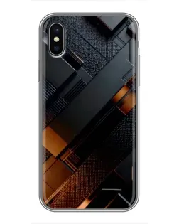 Чохол для iPhone Xs Max з картинкою «Чорні геометричні блоки»