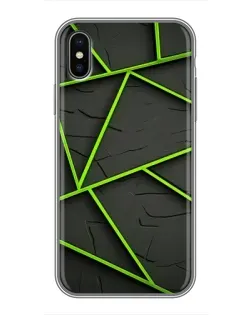 Чохол для iPhone Xs Max з картинкою «Зелені геометричні лінії»