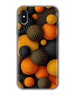 Чохол для iPhone Xs Max з картинкою «Об'ємні помаранчеві сфери»