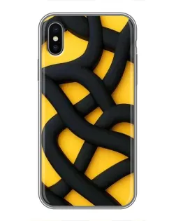 Чохол для iPhone Xs Max з картинкою «Чорне жовте переплетення»