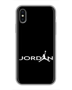 Чехол для iPhone Xs с картинкой «Jordan White Logo»
