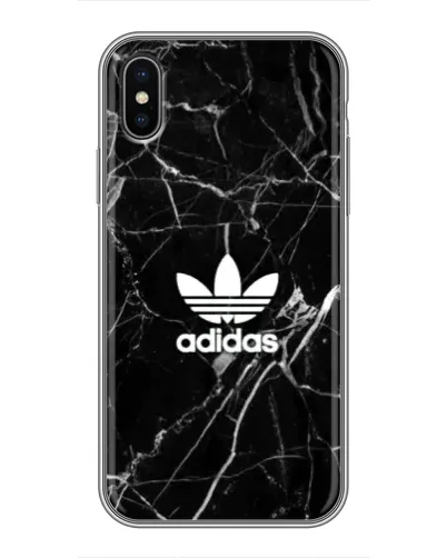 Чехол для iPhone Xs с картинкой «Белый мрамор Adidas»