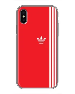 Чехол для iPhone Xs с картинкой «Красный минимализм Adidas»