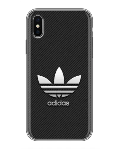 Чехол для iPhone Xs с картинкой «Adidas Карбоновая текстура»