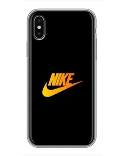 Чехол для iPhone Xs с картинкой «Золотой логотип Nike»