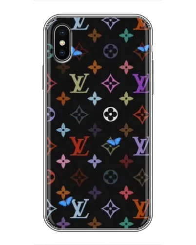 Чехол для iPhone Xs с картинкой «Цветная монограмма LV»