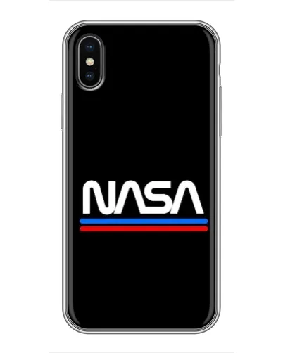 Чехол для iPhone Xs с картинкой «NASA — классика Red Blue»