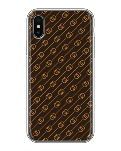 Чехол для iPhone Xs с картинкой «Gucci — золотые диагонали»