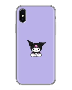 Чохол для iPhone Xs з картинкою «Kuromi — фіолетовий мінімалізм»