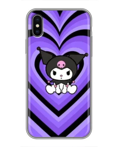 Чохол для iPhone Xs з картинкою «Kuromi та фіолетові серця» Чохол для iPhone Xs з картинкою «Kuromi та фіолетові серця»