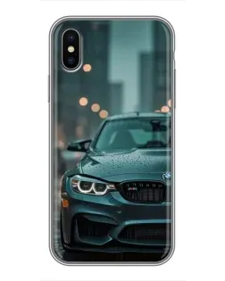 Чехол для iPhone Xs с картинкой «BMW в огнях города»