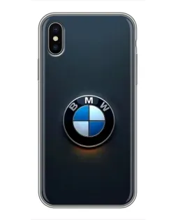 Чехол для iPhone Xs с картинкой «Логотип BMW — минимализм»