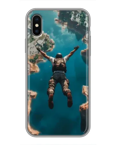 Чохол для iPhone Xs з картинкою «PUBG — вільне падіння»