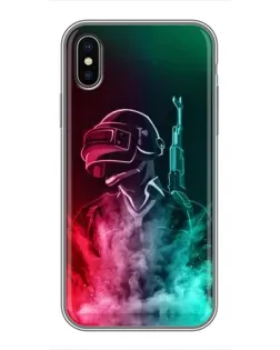 Чохол для iPhone Xs з картинкою «PUBG — вогняний воїн»