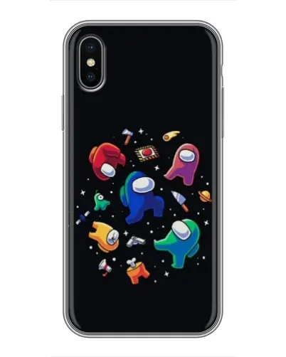 Чехол для iPhone Xs с картинкой «Among Us космос»
