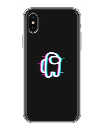 Чехол для iPhone Xs с картинкой «Among Us неон»