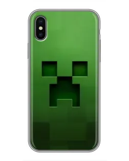Чехол для iPhone Xs с картинкой «Крипер микро-дизайн»