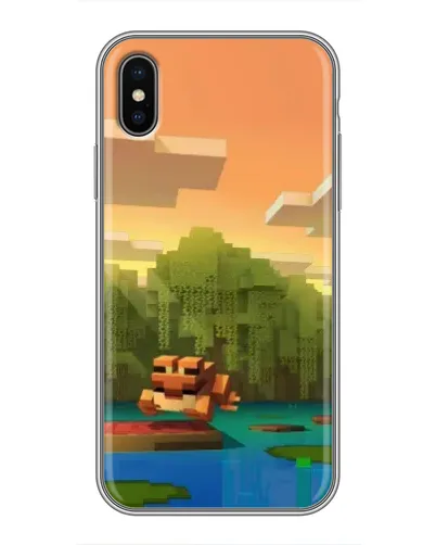 Чехол для iPhone Xs с картинкой «Майнкрафт закат солнца» Чехол для iPhone Xs с картинкой «Майнкрафт закат солнца»