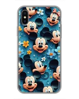 Чехол для iPhone Xs с картинкой «Паттерн Микки и Минни»