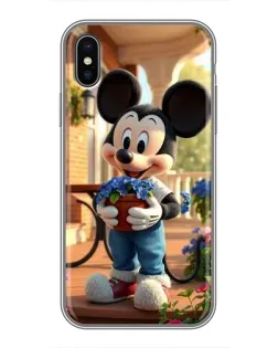 Чехол для iPhone Xs с картинкой «Микки садовод»