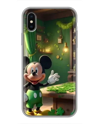 Чехол для iPhone Xs с картинкой «Микки в мастерской»