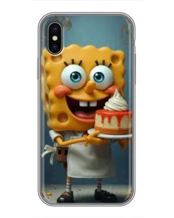 Чехол для iPhone Xs с картинкой «Повар Спанч Боб»