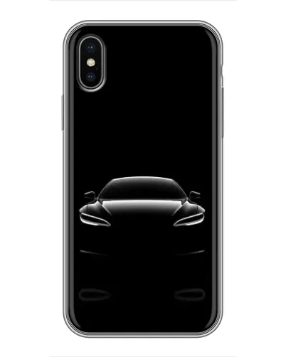 Чохол для iPhone Xs з картинкою «Силует Tesla Night»