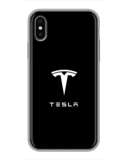Чохол для iPhone Xs з картинкою «Tesla White Logo»