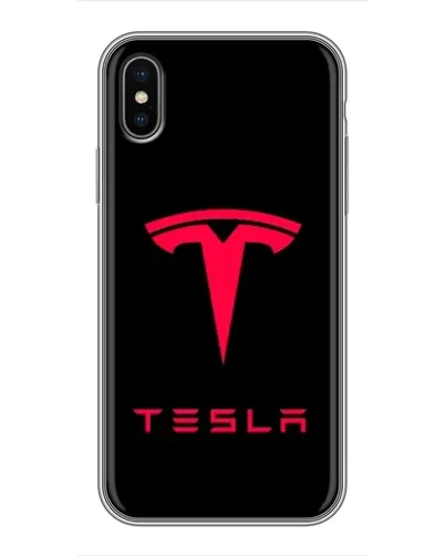 Чохол для iPhone Xs з картинкою «Tesla Red Logo»