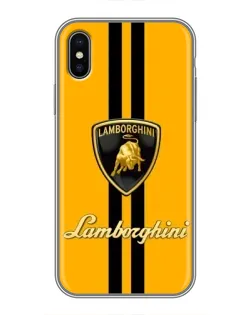 Чехол для iPhone Xs с картинкой «Lamborghini Stripe желтый»