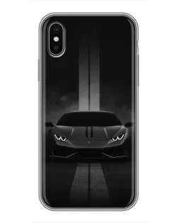 Чехол для iPhone Xs с картинкой «Lamborghini симметрия дорог»