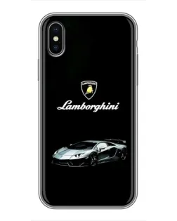Чехол для iPhone Xs с картинкой «Логотип Lamborghini классика»