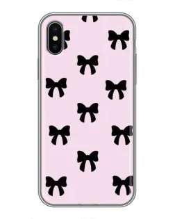 Чохол для iPhone Xs з картинкою «Чорні банти Coquette»