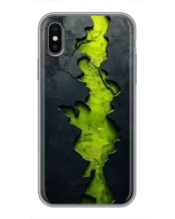 Чехол для iPhone Xs с картинкой «Салатовый разлом скалы» Чехол для iPhone Xs с картинкой «Салатовый разлом скалы»