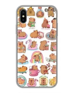 Чохол для iPhone Xs з картинкою «Капібари набір»