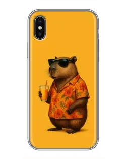 Чохол для iPhone Xs з картинкою «Капібара на відпочинку»