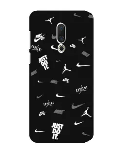Чехол для Meizu 15 Plus с картинкой «Nike Black Pattern»